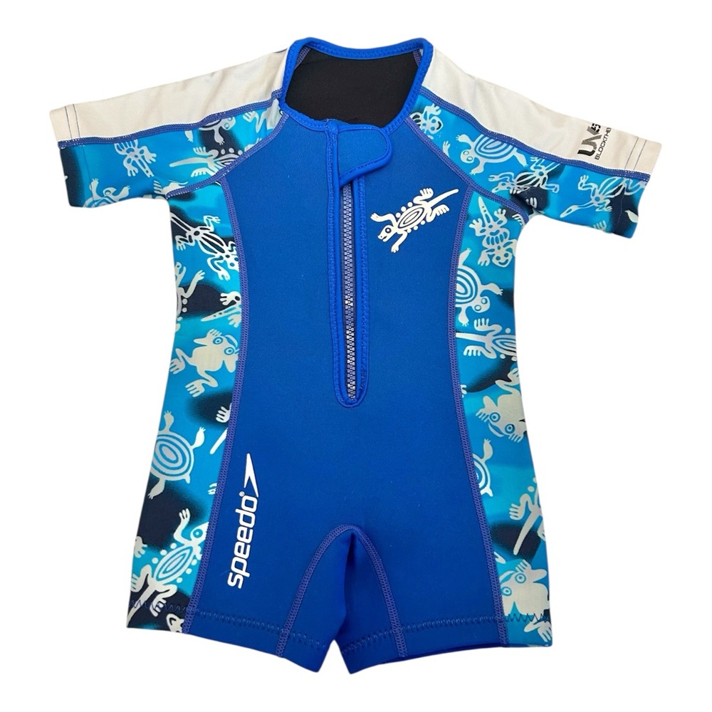 Speedo Boys Thermal Neoprene One Piece‎ Swimsuit Blue  Size 2T